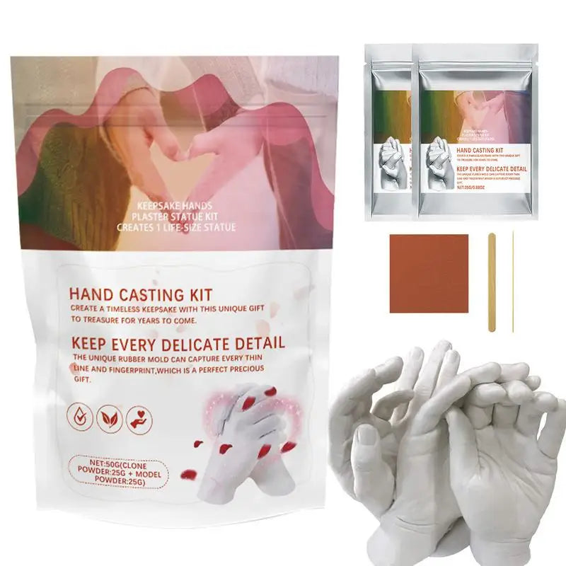 Hand Molding Kit for Family Safe Couples Hand Molds Sculpture Hand Cast Keepsake Hands Long-Lasting Plaster Hand Mold Casting