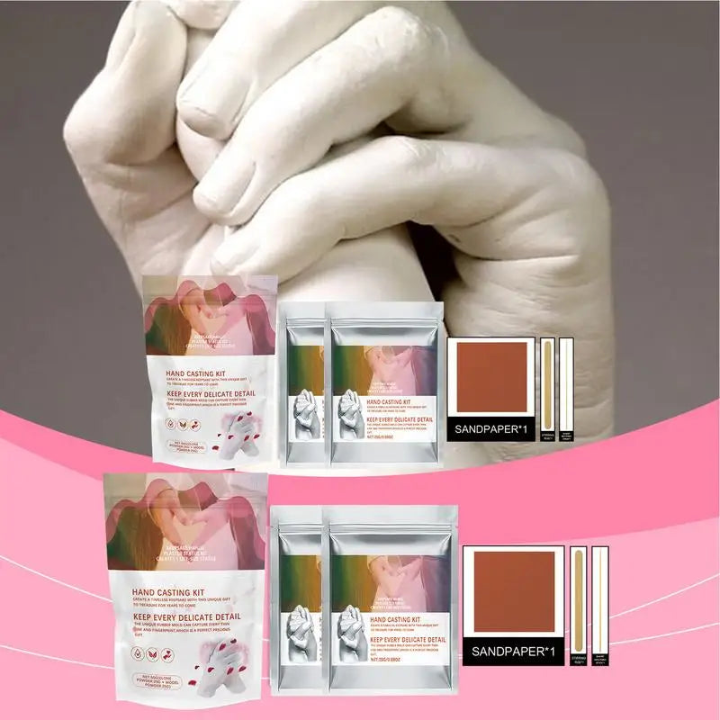 Hand Molding Kit for Family Safe Couples Hand Molds Sculpture Hand Cast Keepsake Hands Long-Lasting Plaster Hand Mold Casting
